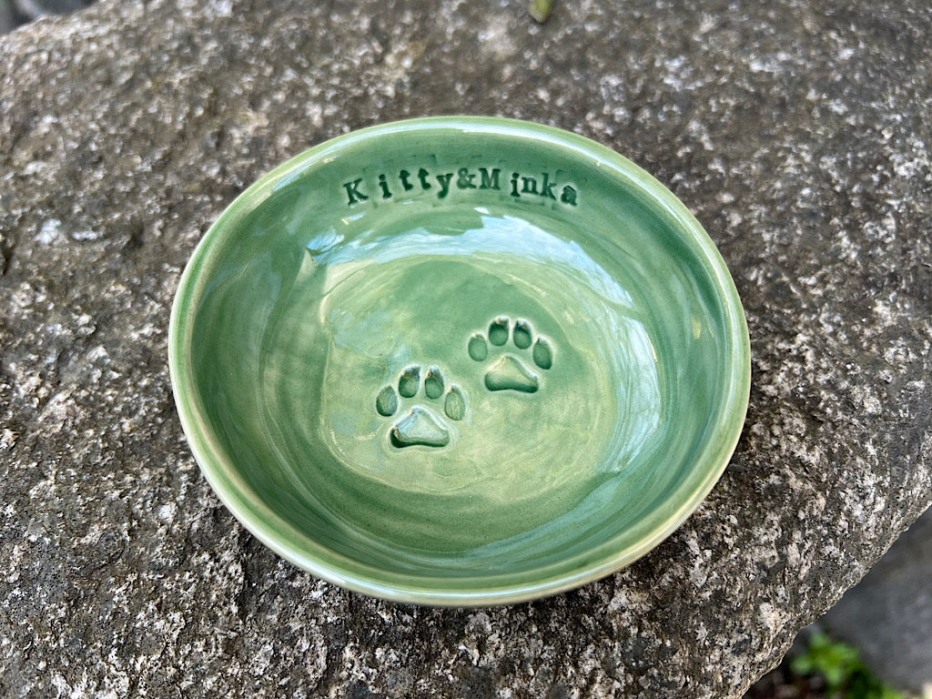 Ciotola per Gatto Artigianale Personalizzata con il Nome in Ceramica Fatta a Mano