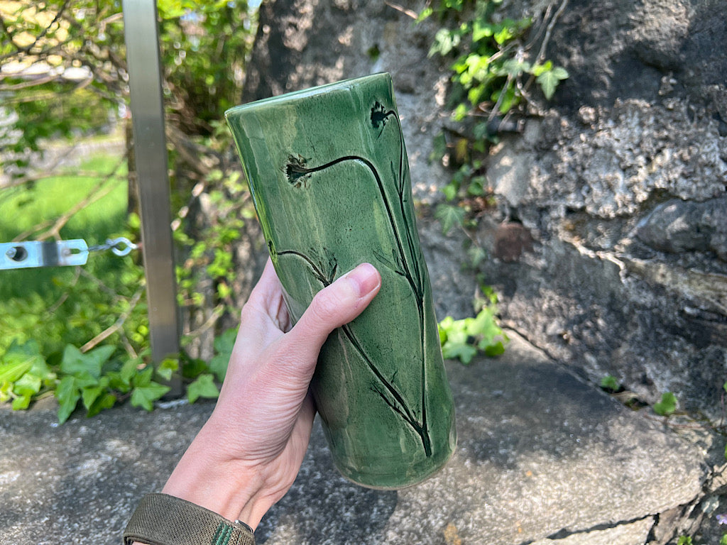 Botanical vase, green