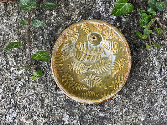 Handmade Ceramic Incense Holder - Fern