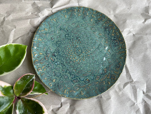 Handgemachter Keramik-Dekorteller – Steinzeug