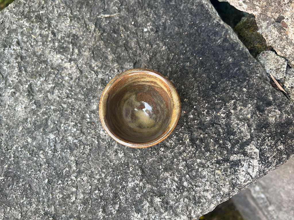 Handmade Ceramic Espresso Cup - Bronze  Stoneware 40 ml - Opalescent