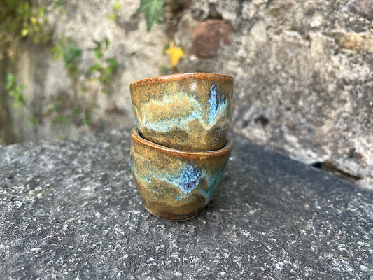 Handmade Ceramic Espresso Cup - Bronze  Stoneware 40 ml - Opalescent