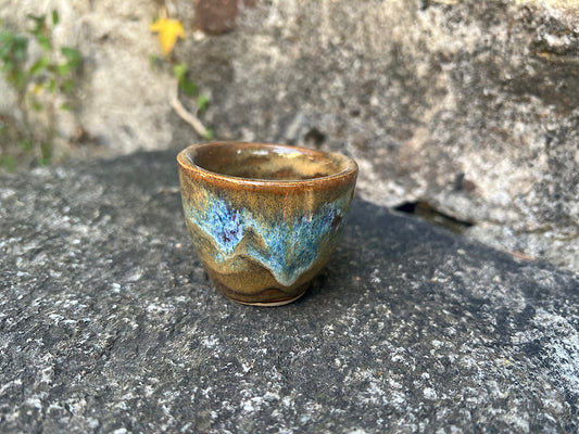 Handmade Ceramic Espresso Cup - Bronze  Stoneware 40 ml - Opalescent
