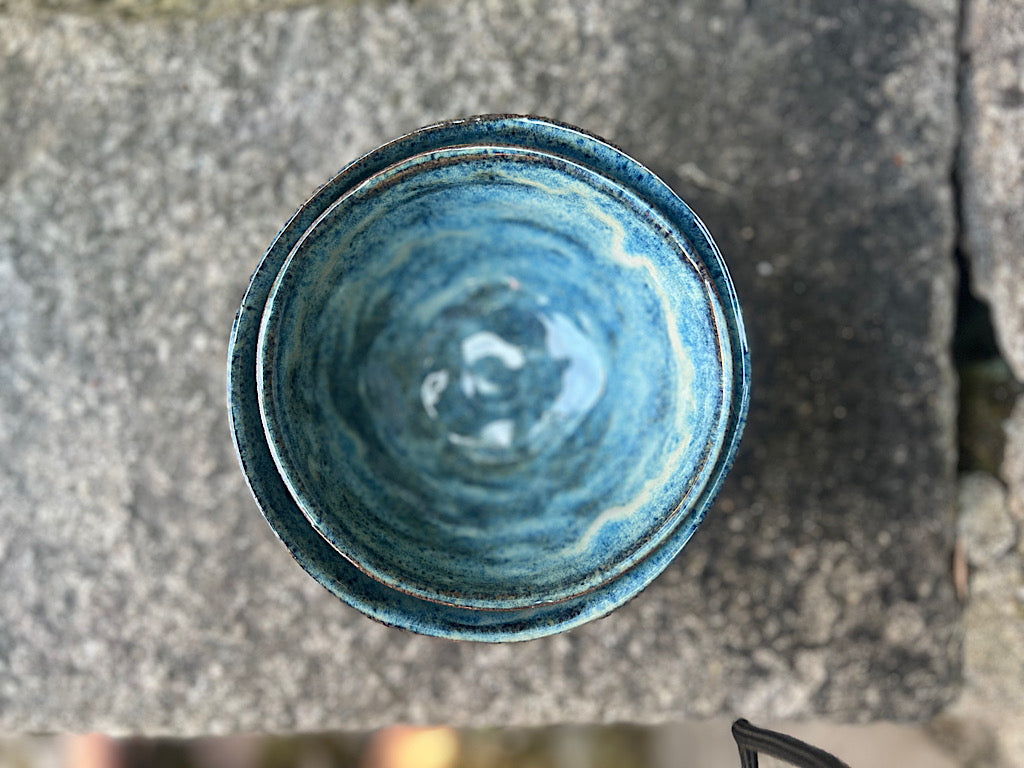 Handmade Ceramic Muesli Bowl - Blue Stoneware 250-300 ml - Lakeshore