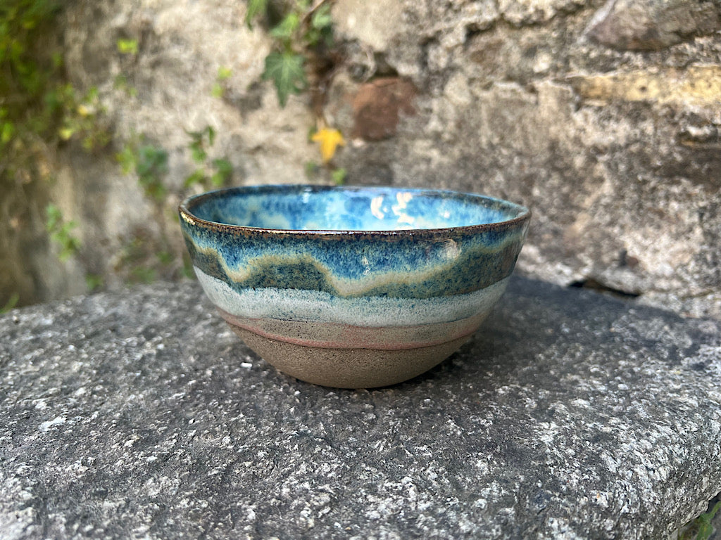 Handmade Ceramic Muesli Bowl - Blue Stoneware 250-300 ml - Lakeshore