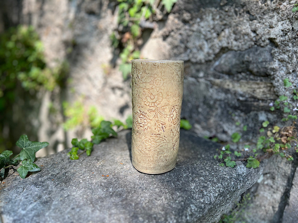 Retro tube vase, cream