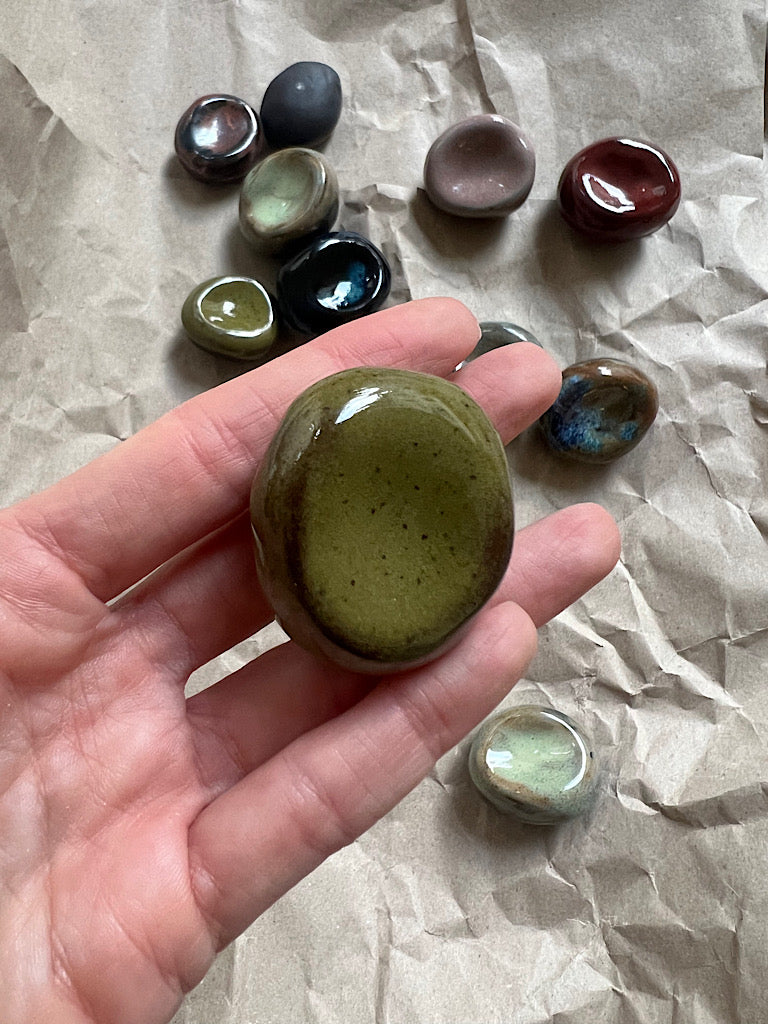 Worry Stone Black Clay