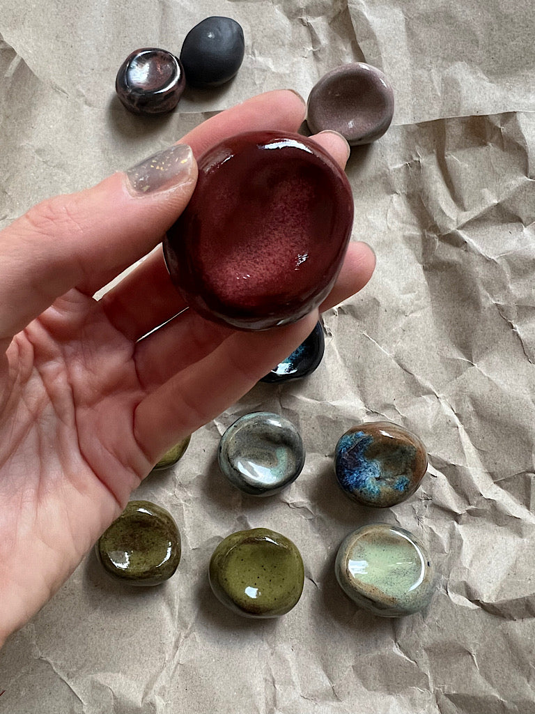 Worry Stone Black Clay