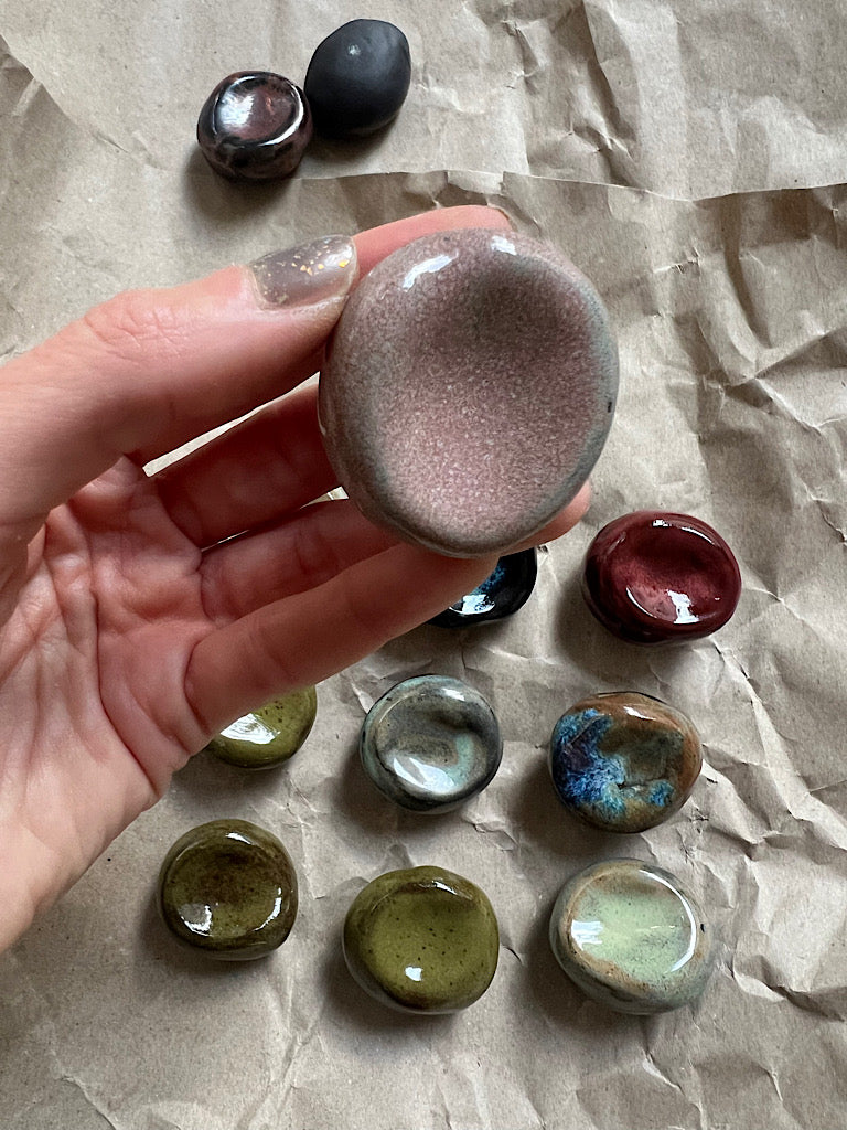 Worry Stone Black Clay