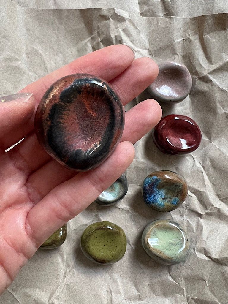 Worry Stone Black Clay