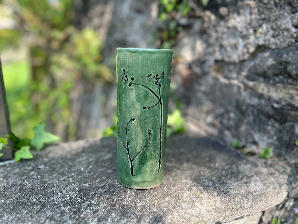 Botanical vase, green