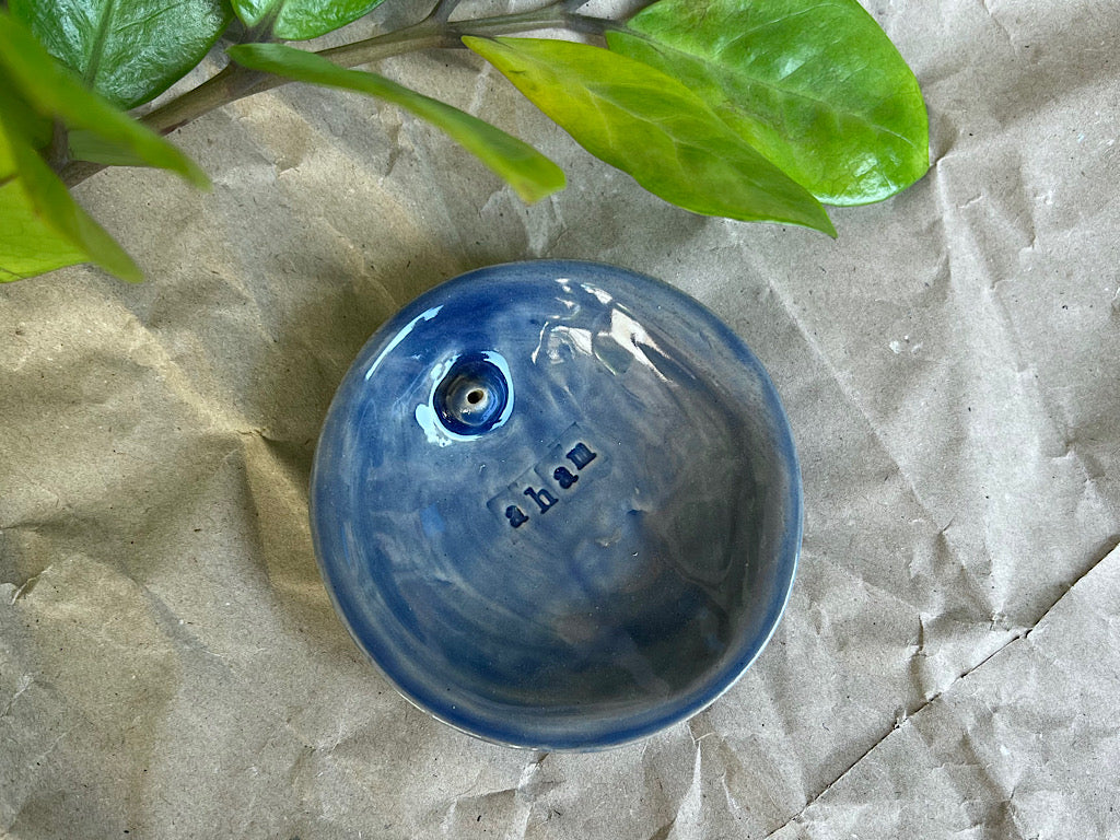 Handmade Ceramic Incense Holder with Writing - aham