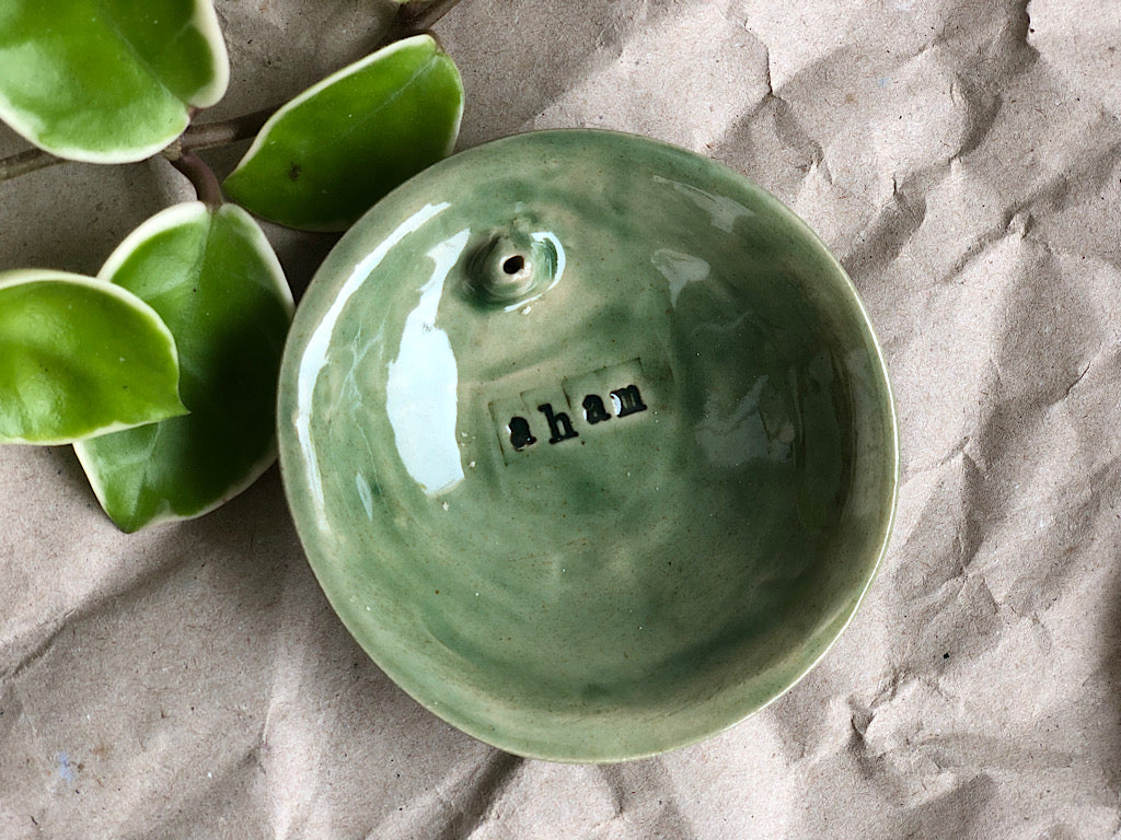 Handmade Ceramic Incense Holder with Writing - aham