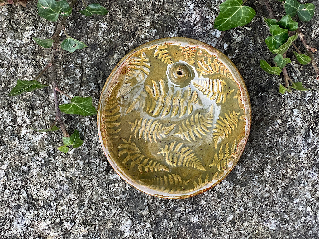 Handmade Ceramic Incense Holder - Fern