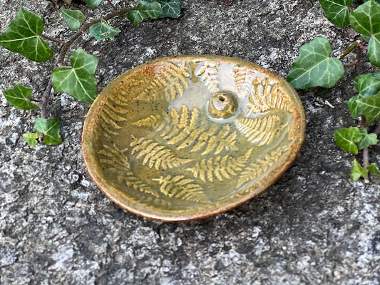 Handmade Ceramic Incense Holder - Fern